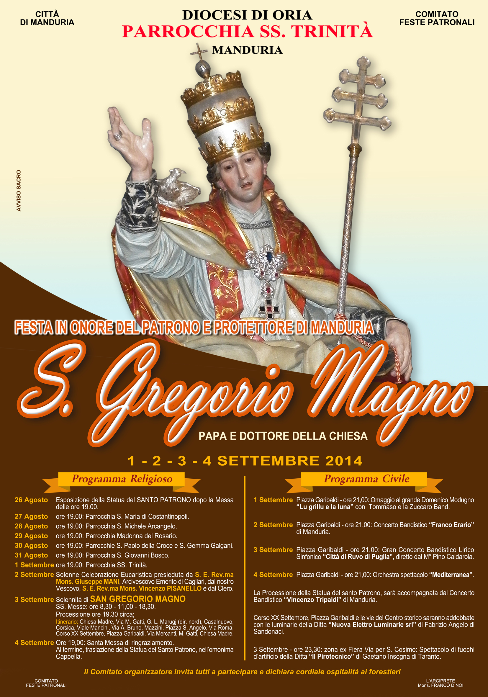 Manifesto San Gregorio Magno 2014